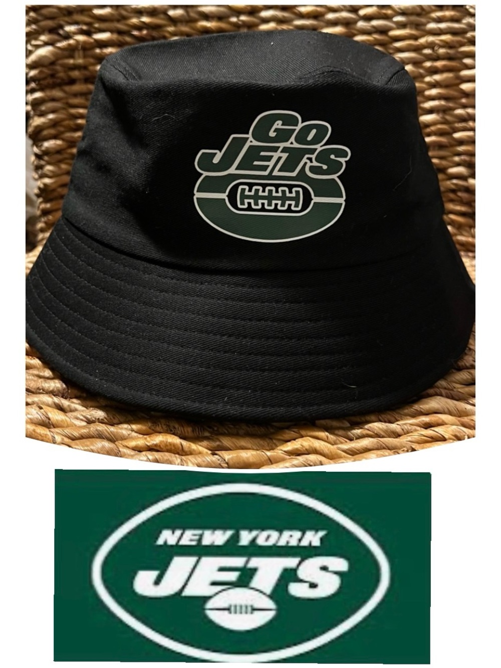 New York Jets Black "Go Jets" Bucket Hat